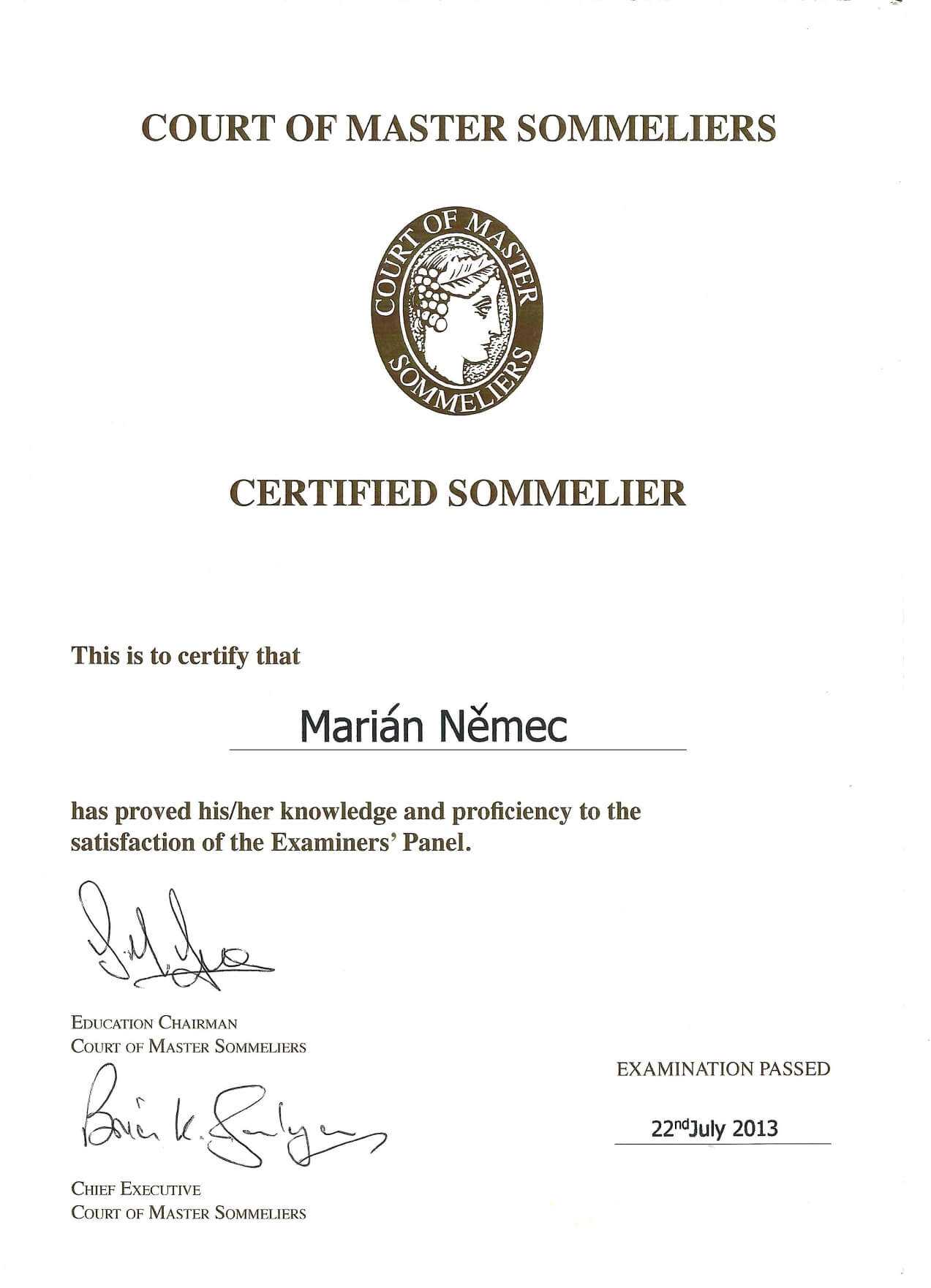 Certified sommelier CMS